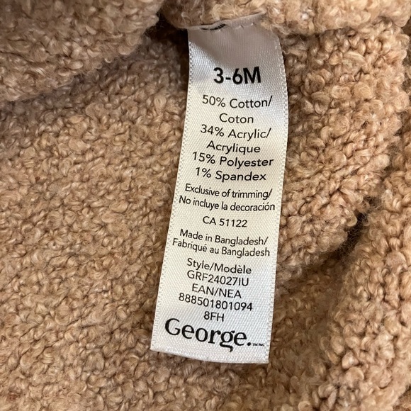 George Brown bear Cozy fuzzy One Piece outfit - Picture 7 of 9